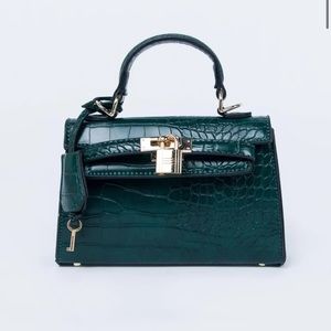 PETA & JAIN HEDI MINI TOP HANDLE BAG GREEN CROC